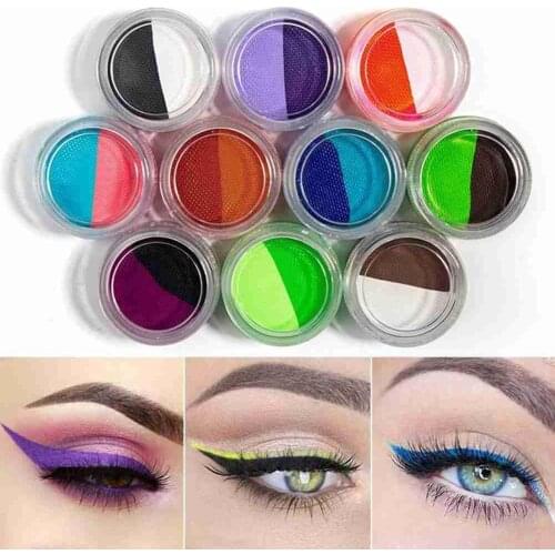 10g Two Colors Fluorescent Face Painting Rainbow Cake Eyeliner Neon Holiday Party Move Ment Sports Supplies