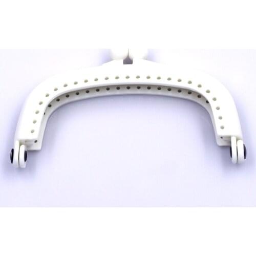 2PCS Semicircle 8.5cm White Plastic Purse Bag Frames Kiss Clasps Clutch Buckle Handbag Handle Lock DIY Luggage Making Hardware
