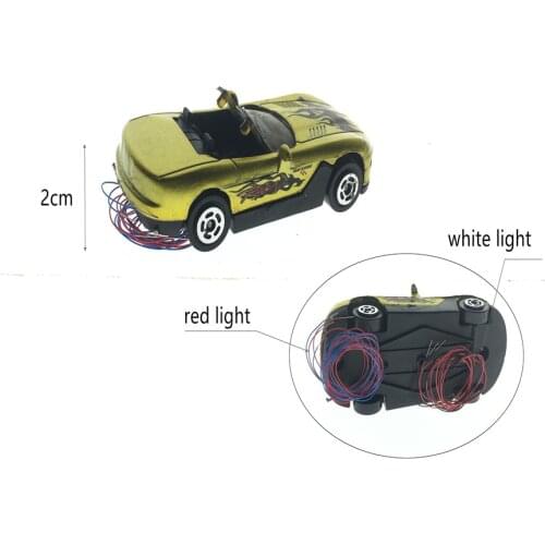 3pcs/Lot Architecture Diorama HO Scale Metal Model Light Car For Railway Train Layout Building