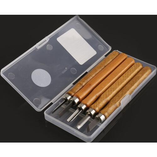 5pcs/set Art Wood Hand Carved Chisels Tool Set DIY Woodworking Carving Knife