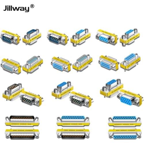 Jillway DB9-pin15-pin DB25-pin 15-pin VGA male-to-male adapter male-to-female to female serial port data video extension adapter