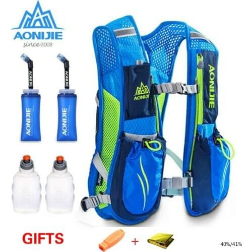 AONIJIE E885 5.5L Running Marathon Hydration Backpack Nylon Outdoor Rucksack Bags Hiking Vest Harness Cycling Backpack Sport Set