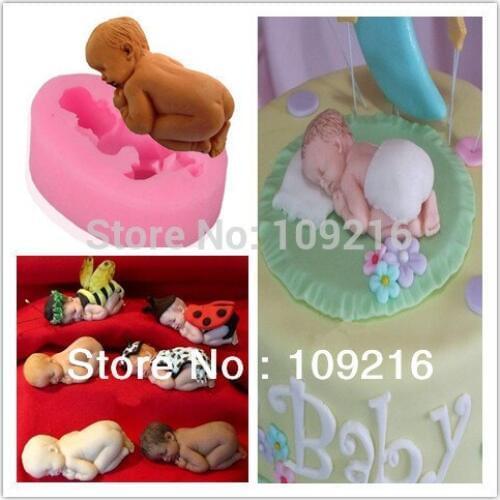 Free shipping !!1pcs New Style Lovely Baby Silicone Handmade Fondant/Cake Decorating DIY Mold