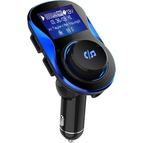 Wireless Car Radio Kits Bluetooth 4.2+EDR Hands-free FM Transmitter With Dual USB Charging And Dot Matrix Screen Display