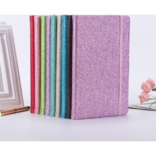 A5 Notebook Hard-faced Notepad Diary Literary Straps Creative Simplicity Fresh College Students Sequin Glitter Hand Books School