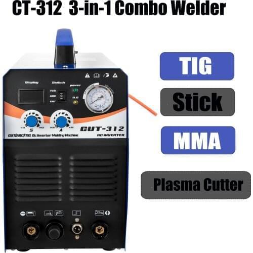 CT-312, TIG/Stick/Plasma Cutter 3-in-1 Combo Welder DC Inverter IGBT 110/220V