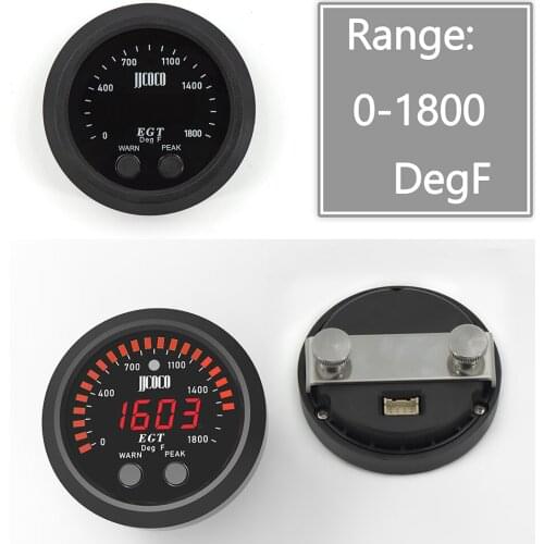 52MM S-Series Exhaust Temperature Gauge Ultra-Thin Round With Red Light LED Display 0-1800 F temperature gauge