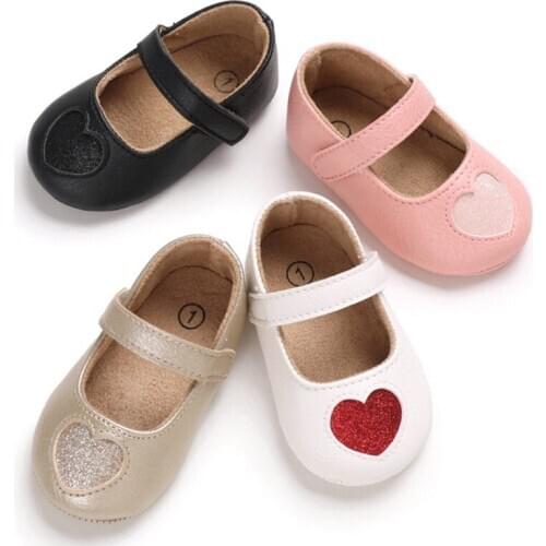 Baby Shoes Heart Shape Princess Baby Girl Shoes Cotton PU Leather Newborn First Walkers Toddler Shoes For Girls