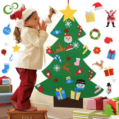 Kids Toys DIY Felt Christmas Tree Christmas Home Decoration 2021 New Year Gifts Christmas Ornaments Santa Claus Xmas Tree ZXH