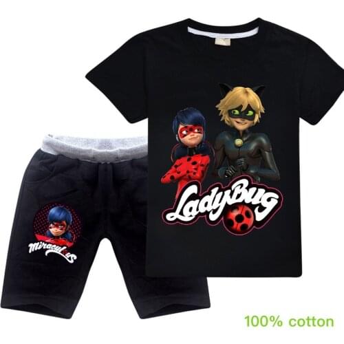 Kids Summer Clothes Sets Girls Boys Cartoon 100% Pure Cotton Clothing Short Sleeve Tshirt+Pants 2Pcs Childrens Causal Outfits