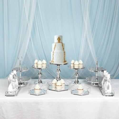 European Electroplating silver cake stands wedding party table candy bar table decorating tools