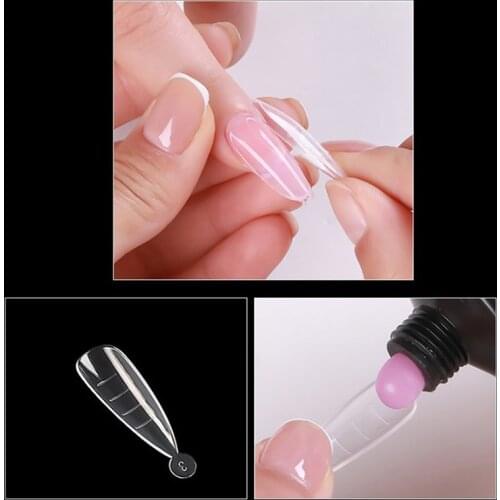 120pcs French Dual Extension Nail Forms And Clips False Nail Tips Soft Gel System Acrylic DIY Nail Decoration Nail Art Mold