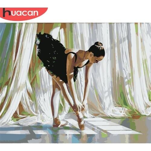 HUACAN DIY Pictures By Number Kits Home Decor Painting By Numbers Ballet Girl Drawing On Canvas HandPainted Art Gift