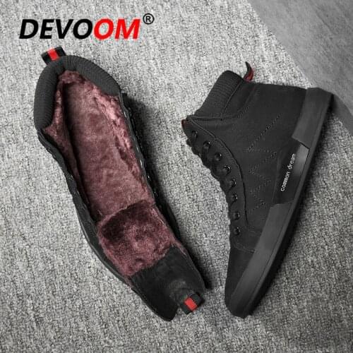 Brand Quality Leather Boots New Winter Boots Men Fashion Leather Shoes Men Black Fur Sneakers Stripe Snow Boots for Men Size 44