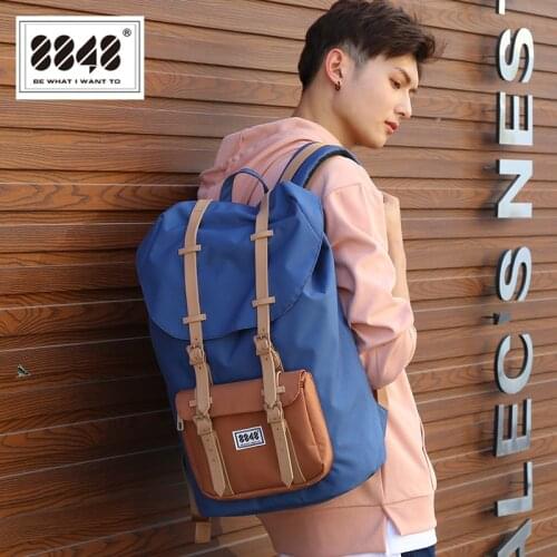 8848 Men Backpack Travel Large Capacity 20.6 L Shoulder Bag Waterproof Soft Back Navy Knapsack School Bag For Male 111-006-016