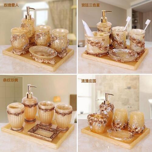 Wedding decoration New Resin Bathroom Five-piece Washing Suit Toilet Household Articles Bath and Wedding Gifts