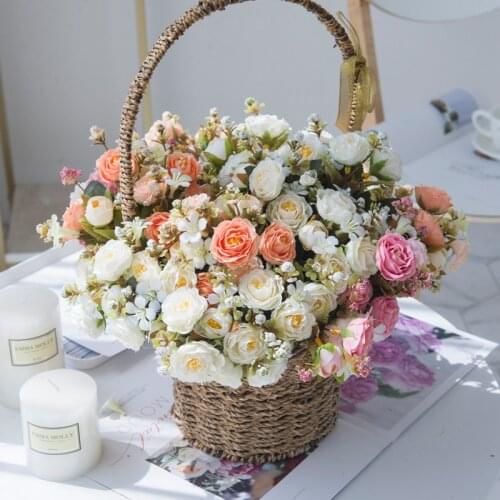 New style Hiqh Quality 2 PACKS Bouquest 20 heads Peony Artificial Flower Bouquet for Table Centerpiece