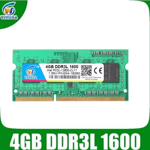 VEINEDA Sodimm DDR3L 4GB 8gb Ram Memorry ddr3L 1333Mhz For Intel AMD laptop Ram ddr3L-1333 Memory