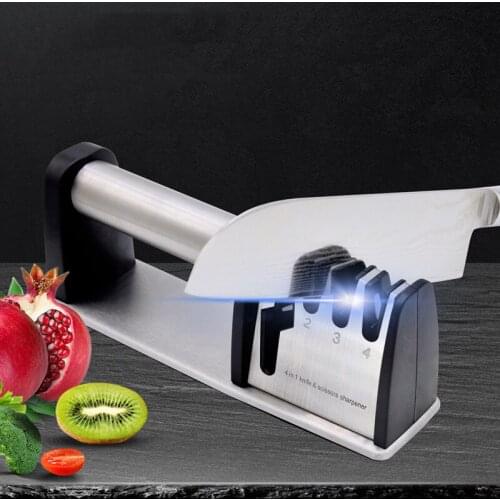 Professional Knife Sharpener 4 Stages Sharpening Stone Grinder Scissor Knives Diamond Ceramic Sharpener Kitchen Accessories Tool