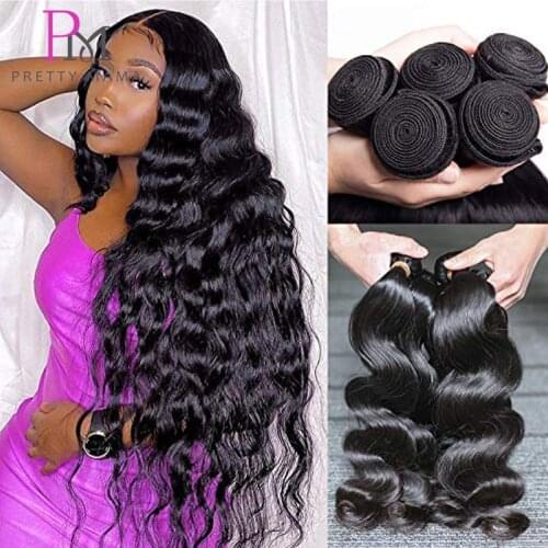 28 30 32 40 Inch Body Wave Bundles Brazilian Hair Weave Bundles Natural Black Human Hair Bundle Remy Hair Extension Pretty Ma Ma
