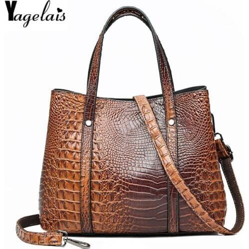 Luxury fashion womens crocodile handbag Vintage crocodile skin bucket bag Single Shoulder Bag Messenger Bag Leather