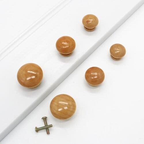 10pcs Natural Wooden Cabinet Drawer Wardrobe Door Knob Pull Handle Hardware Wooden Door Pulls