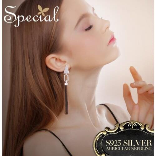 Special Fashion Gold Long Earrings 925 Sterling Ear Pins Bohemian Tassel Earrings Jewelry Gifts for Women S2741E