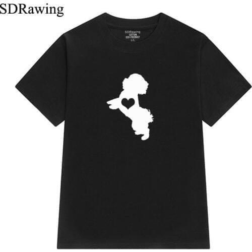 Cute Shih Tzu dog print cotton t shirts for women dog lover Graphic Tees Hipster Tumblr Cozy summer tops