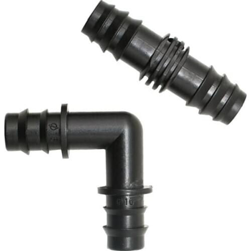16mm Hose Connector Elbow 1/2" 90 degrees Garden Micro Irrigation Water Connectors Angle Bend Pipe Fittings Water Hose 100 Pcs