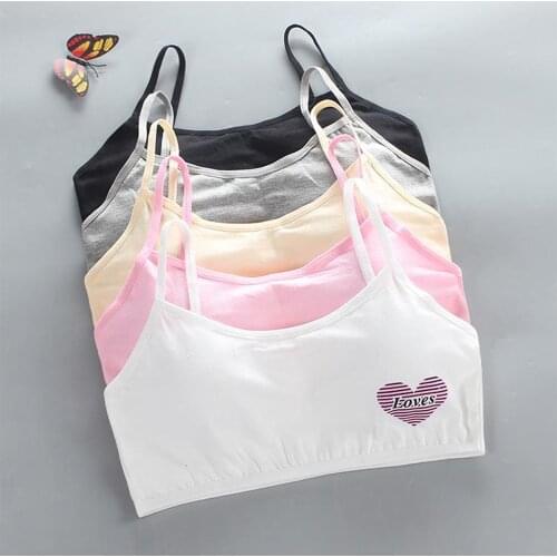 8-16 Years Cotton Girls Training Bra Adolescente Girls Sport Bras Teen Girl Underwear Push Up Teens Bras With Chest Pad Clothes