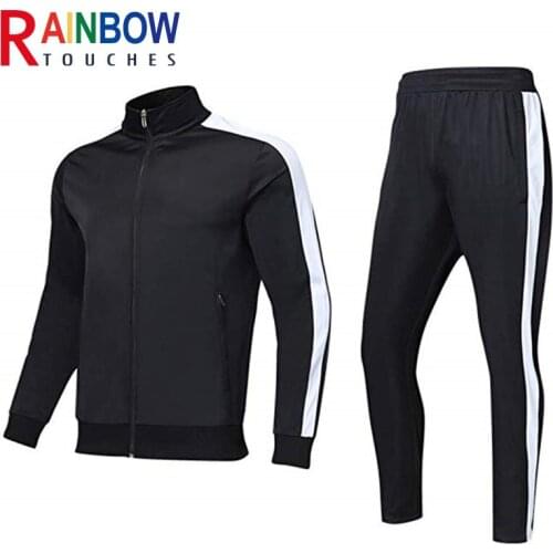 Rainbow Touches Custom Logo Track Suit Mens Sports Fitted Tracksuit