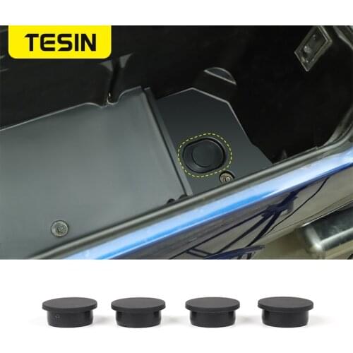 TESIN Car Side Storage Box Waterproof Rubber Plug Cover Fit for Dodge RAM 1500 2010-2017 4 Pcs Black Car Exterior Accessories