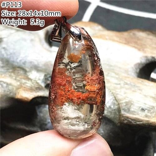 Top Natural Phantom Quartz Stone Pendant For Women Men Beauty Luck Love Healing Crystal Silver 28x14x10mm Beads Gemstone AAAAA