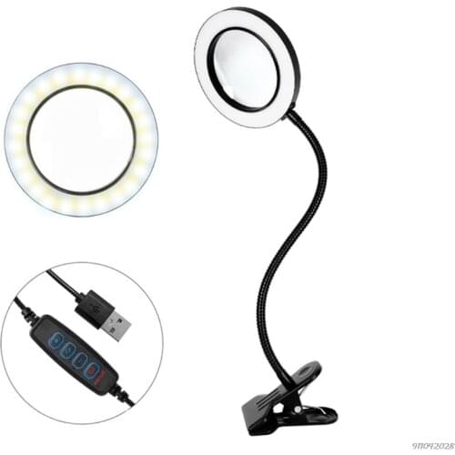 Optical Glass Lens Magnifying Lamp Metal Gooseneck Lamp 3 Color Modes, 10X Magnification, 6.30" Aluminum Alloy Frame Wholesales