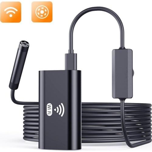 Wifi Endoscope Camera HD720P 8mmLens USB Camera Semi-rigid Cable Waterproof Iphone Android Wireless Car Inspection Borescope