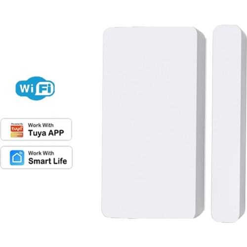 WIFI Smart Window Door Sensor Open / Close Status Sync Tuya Smart Life APP Real-time Monitor Compatible with Alexa Google Home