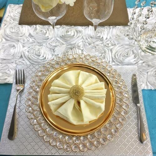 Fancy Design Charger Plate for Wedding Event Decoration Gold Silver Dinner Plates Table Setting Party Supplies