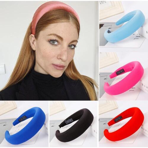 New Sponge headband candy color Thickening Velvet Headbands Hari Hoop Solid Wide Girl Hairbands Women for Hair Accessories
