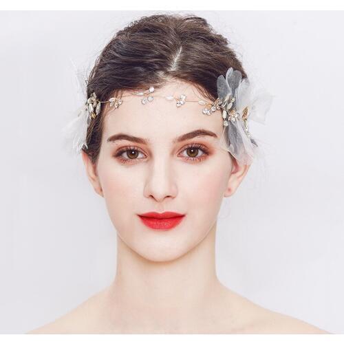 Ambrum Valentines Day Handmade Pearls Hair Band,New Women Wedding Jewelry,Bride Luxury High End Wedding Dress Hair Accessories