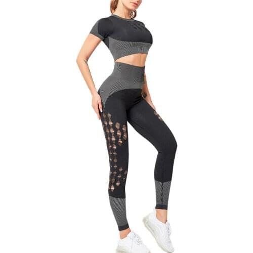 New Women Knitting Seamless Yoga Suit Motion Bodybuilding Run Suit Underpant Suit Sportswear Yoga Set Dropshipping