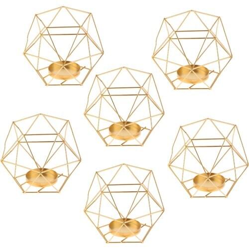 Gold Votive Candle Holders Tealight Candle Holder - Set of 6 - Wedding Decor and Home Decor