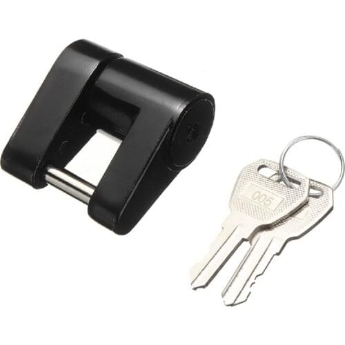 1/4 Inch 3/4 Inch Black Zinc Alloy Trailer Hitch Coupler Lock Dia Span for Tow Boat RV Truck Cars Coupler with 2 Keys