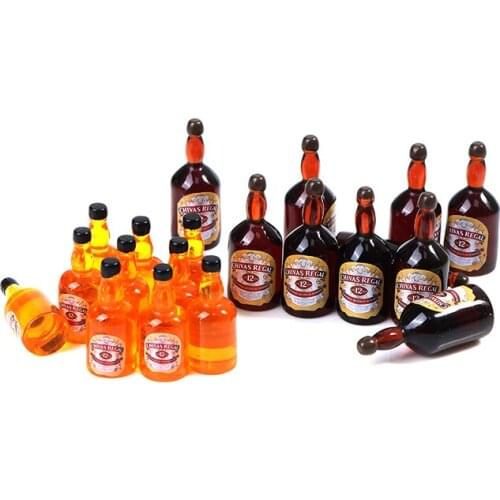 10Pcs 1/12 Dollhouse Miniature Mini Wine Drink Bottle Glasses Food Toy Match For Doll House Kitchen Collectible Gift