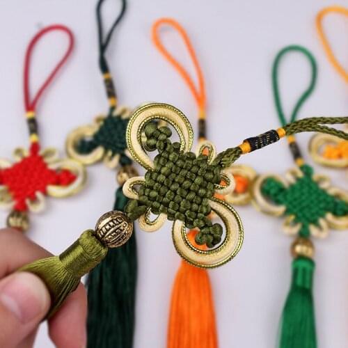 10pcs Hand woven Chinese Knot Tassel Pendant Lucky Hanging decor for Car Home Curtains Decor Feng Shui Door Handle Accessories