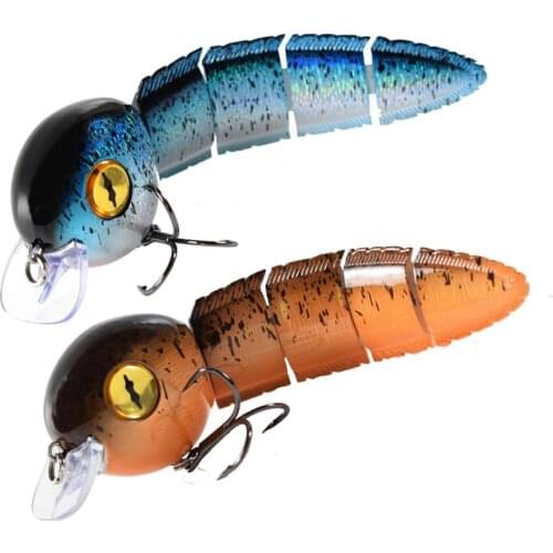 89MM 42G Unpainted Tadpole Floating Multi Jointed Swimbait Fishing Lures For Bambusa Seaperch Tilapia Catfish In Lakes Ocean