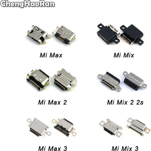 ChengHaoRan 2pcs Type-C Micro USB Jack Connector Socket For XiaoMi Mi Max Mix 3 2S 2 Charge Charging Dock Plug Port