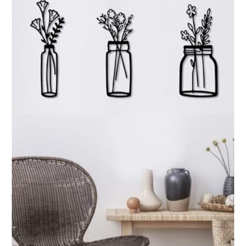 Ahşap Saksı 3 Adet Dekoratif Duvar Tablosu Ev Dekorasyon Ürünleri Pano Süs