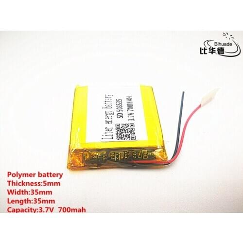 5pcs/lot 3.7V 700mAH 503535 Polymer lithium ion / Li-ion Rechargeable battery for DVR,GPS,mp3,mp4