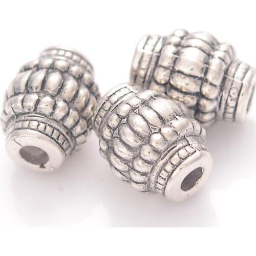 Miasol 50 Pcs 12x16mm Antique Plating Acrylic Stripe Oval Antique Design Spacers Charm Beads For Diy Jewelry Making Accessories