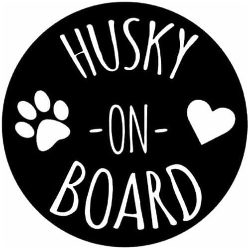 Car Stickers Fashion and Fun HUSKY ON BOARD Cute Printed Decorative Stickers Creatively Suitable for Various Models, 11cm*11cm